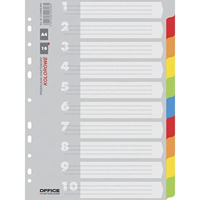 Image de Office Products Intercalaires en carton 5 pièces / + 1 feuille/couverture avec impression numérique/en recyclé/pour DIN A4 11 perforés/pour organiser les dossiers au bureau