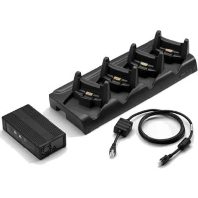 Afbeelding van Zebra 4 Slot Ethernet Charge Cradle Kit Zwart Batterijlader voor binnengebruik
