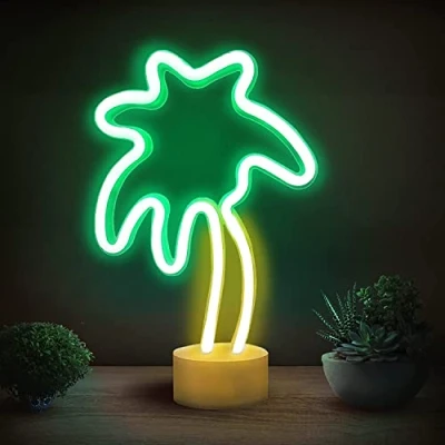 Afbeelding van Kokosnoot neonlicht, werkt op batterijen of USB, slaapkamerbasis, led lichtpaneel, kerstverjaardagsfeest, decoratie voor woonkamer, tafel, cadeau kinderen.