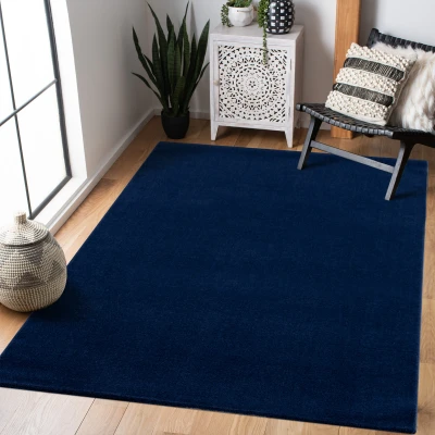 Afbeelding van Uni Effen Laagpolig Vloerkleed Modern Donker Blauw Navy 200x290 cm