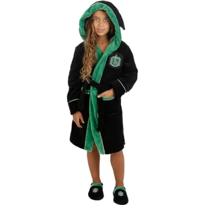 Afbeelding van FUNIDELIA Harry Potter Zwadderich Badjas voor kinderen 7 9 jaar