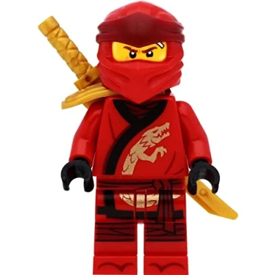 Afbeelding van LEGO Ninjago Minifiguur Kai (Legacy) met schouderuitrusting en zwaarden
