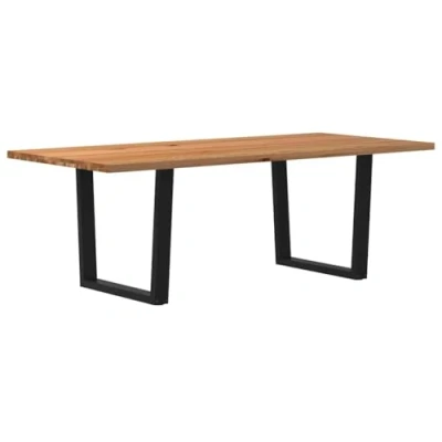 Afbeelding van vidaXL Eettafel met natuurlijke rand 220x100x74 cm massief eikenhout