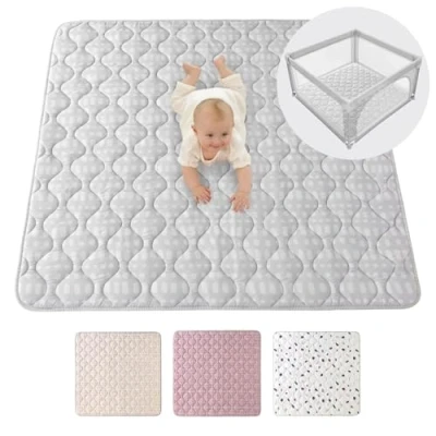 Afbeelding van Hakuna Matte Grote gevoerde speelmat 127 x cm extra dikke 1,5 zachte voor pasgeborenen in mooi Scandinavisch design babyspeelmat met antislip achterkant