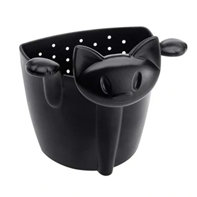 Afbeelding van Thee zeef/infuser kat Zwart