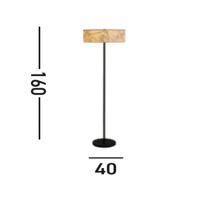 Afbeelding van Isla vloerlamp, Ø 40 cm, bruin, beige, bamboe, staal