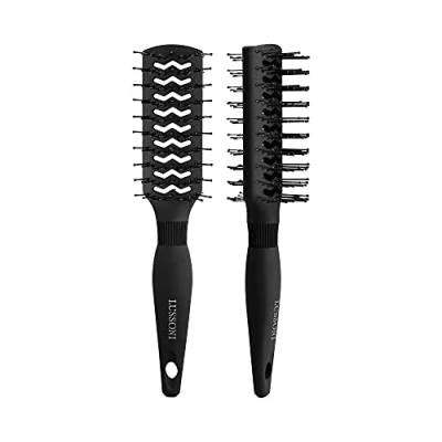 Afbeelding van TB TOOLS FOR BEAUTY LUSSONI DuoVent Professionele haarborstel, dubbelzijdig, voor zeer kort haar, antistatisch, zwart