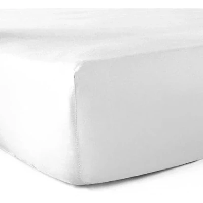Afbeelding van Hoeslaken, 100% katoen, 57 draden/cm², wit, 90 x 190 cm, spanhoogte 30 cm
