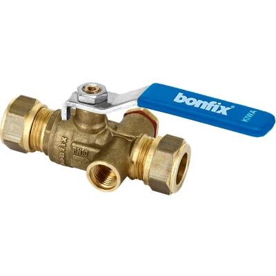 Afbeelding van Bonfix kogelstopkraan met aftap knel 15x15mm