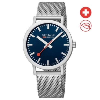 Afbeelding van Mondaine M660.30360.40SBJ Horloge Mesh Blauw 40mm