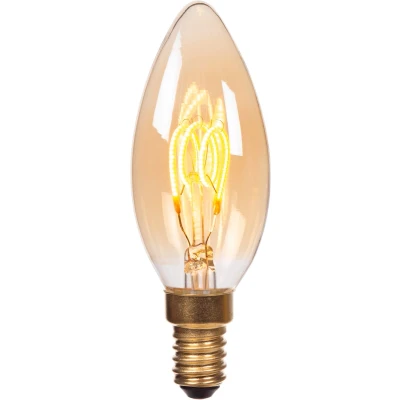 Afbeelding van Lucide C35 Filament lamp Ø 3,5 cm LED 3 StepDim (Memory) E14 1x3W 2200K Amber