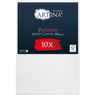 Afbeelding van Artina Set van 10 Schildersdoeken 40x60 cm FSC® Schildersdoek Stuks Premium Canvas Dubbel Geprimed Spieraam Wit