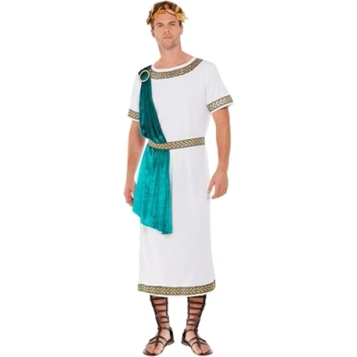 Afbeelding van Smiffys Deluxe Roman Empire Emperor Toga Kostuum XL Wit
