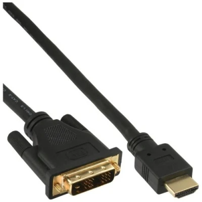 Image de InLine Câble adaptateur liaison simple HDMI mâle pour DVI D 3 m blindé noir
