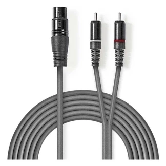 Afbeelding van XLR naar Tulp kabel (v/m) Nedis 1.5 meter (Gebalanceerd, Stereo)