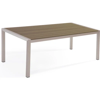 Afbeelding van Beliani VERNIO Tuintafel Bruin 90 x 180 cm Aluminium
