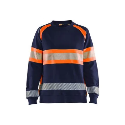 Afbeelding van Blaklader 3409 1158 Dames Sweatshirt High Vis Marineblauw/Oranje S