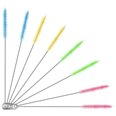Afbeelding van Vicloon Tube reinigingsborstel, 8 stuks, buis voor babyglazen fles, waterkoker, toetsenbord, slang, reinigingsborstels
