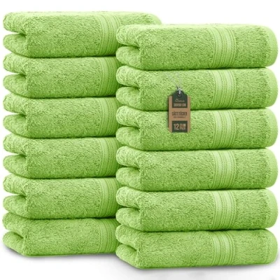 Afbeelding van NatureMark 12 gastendoekjes, 100% katoen, appelgroen, 30 x 50 cm