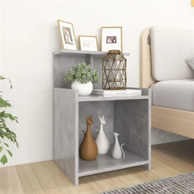 Afbeelding van Nachtkastje 40x35x60 cm spaanplaat betongrijs