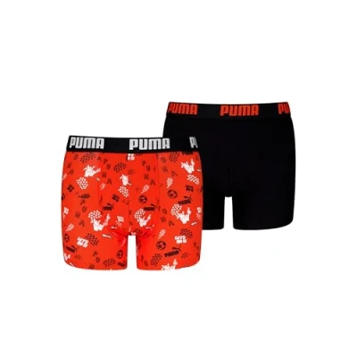 Image de PUMA Boxer Briefs Kids (2 Pack), Vêtements, Rouge/Noir, 8