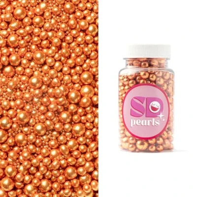 Afbeelding van SD Pearls Perles de sucre comestibles pour gâteaux, muffins et cupcakes (cuivre métallisé, 3, 4, 5, 7, 10 mm, 100 g)