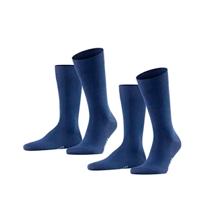 Image de FALKE Happy 2 Pack M SO coton unies lot de paires, Chaussettes Homme, Bleu (Royal Blue 6000), 43 46