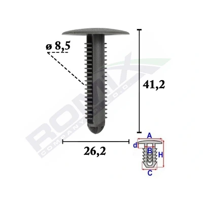 Afbeelding van ROMIX C70608 Clip, sier /beschermingslijst NISSAN: Qashqai 2, RENAULT: TRAFIC 2 Kasten