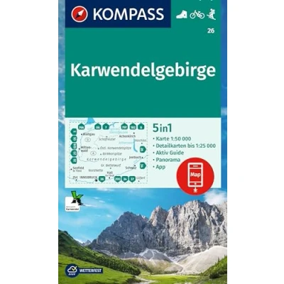 Afbeelding van KOMPASS Wanderkarte 26 Karwendelgebirge 1:50.000