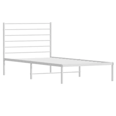 Image de vidaXL Cadre de lit métal sans matelas avec tête blanc 90x190cm352360