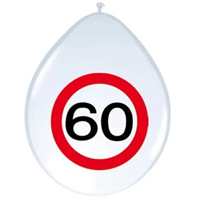 Image de Ballon 60 ans Signe de la route 8 pièces