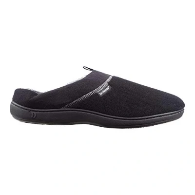 Afbeelding van Microsuede Devin Slip on slippers met cool traagschuim voor binnen en buiten comfort, zwart.