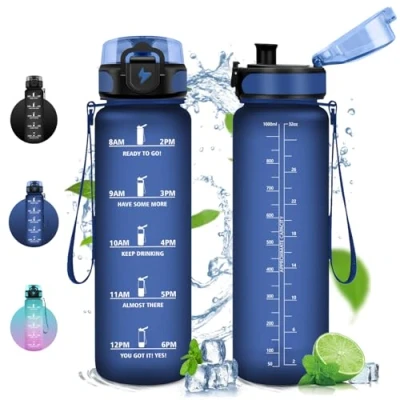 Afbeelding van Vikaster Sportwaterfles voor kinderen, school, fiets, sportschool, kantoor, yoga, 1000 ml