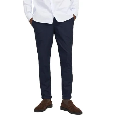 Image de JACK &amp; JONES Jpstmarco Jjconnor Noos Pantalon chino pour homme, Bleu foncé, 32W / 36L