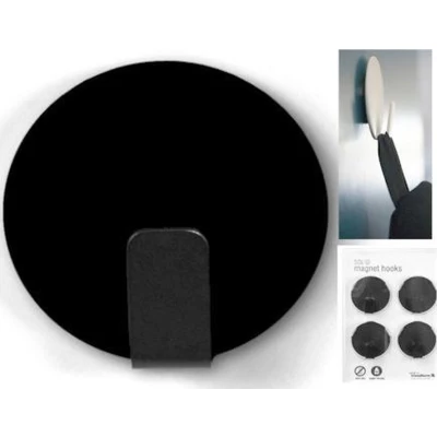 Afbeelding van Trendform Magnetische Haak Solide zwart set van 4 stuks