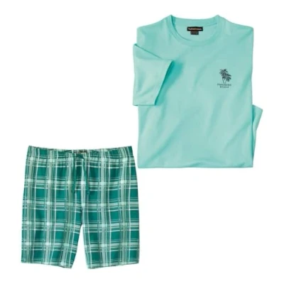 Afbeelding van ATLAS FOR MEN Herenpyjama Nachtkleding Comfort Set Binnenkleding Verkrijgbaar in grote maten van M tot 5XL, Turkoois, XL