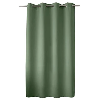 Afbeelding van ED ENJOY HOME Verduisteringsgordijn met zilveren oogjes, kleigroen, 140 x 180 cm, 100% polyester, Oeko Tex gecertificeerde stof, zoethoutcollectie