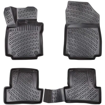 Afbeelding van ELMASLINE 3D vloermatten voor RENAULT Clio 4 (2012 2019) Automatten van Caouthcouc met extra hoge randen auto accessoires