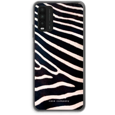 Afbeelding van Case Company® hoesje geschikt voor Xiaomi Redmi 9T Zebra Soft Cover Telefoonhoesje Bescherming aan alle Kanten en Schermrand