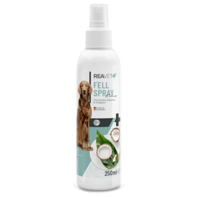 Afbeelding van ReaVET vacht Spray voor Honden Kokos een glanzende makkelijk te kammen Geschikt alle vachttypes 250ml