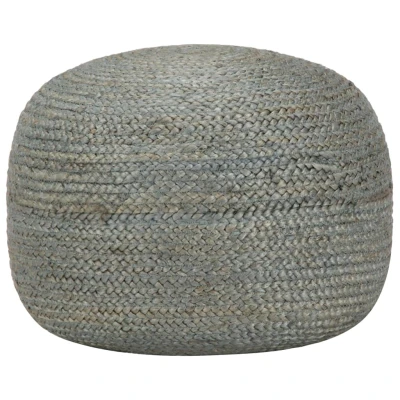 Afbeelding van Poef handgemaakt 45x30 cm jute olijfgroen