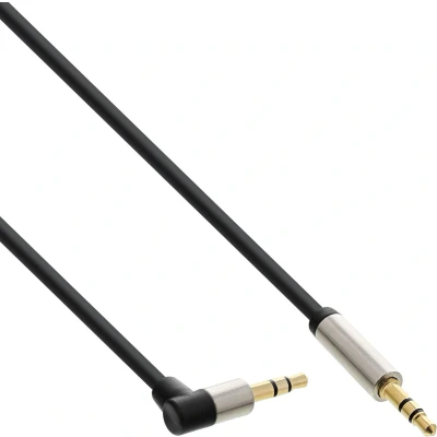 Afbeelding van Premium 3,5mm Jack stereo audio slim kabel haaks 1 meter