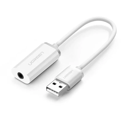 Afbeelding van Ugreen externe geluidskaart USB Stereo Audio Adapter for 3.5mm =