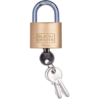 Afbeelding van Black &amp; Decker Standaard Hangslot Messing 50 Mm Beveiliging