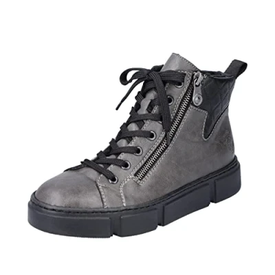 Afbeelding van Rieker Veterboots, Dames, Maat: 36, Grau Kunststof