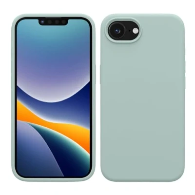 Afbeelding van kwmobile telefoonhoesje geschikt voor Apple iPhone SE 2025 / 4 4. Generation Hoesje met siliconen coating Smartphone case in cool mint