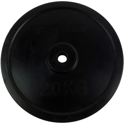 Afbeelding van Tunturi Halterschijf Halter gewichten 1x 20kg 30mm Rubber Incl. gratis fitness app