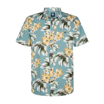 Afbeelding van Petrol Industries Heren All over Print Overhemd Conchline Blauw Maat S