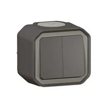 Afbeelding van Legrand Plexo Dubbel Wissel Drukknop Compleet Ip55 Ik08 Antraciet