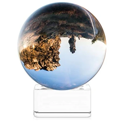 Afbeelding van Navaris glazen bol voor fotografie Fotobol met standaard Heldere kristallen bal voet Lensball Ø 60 mm